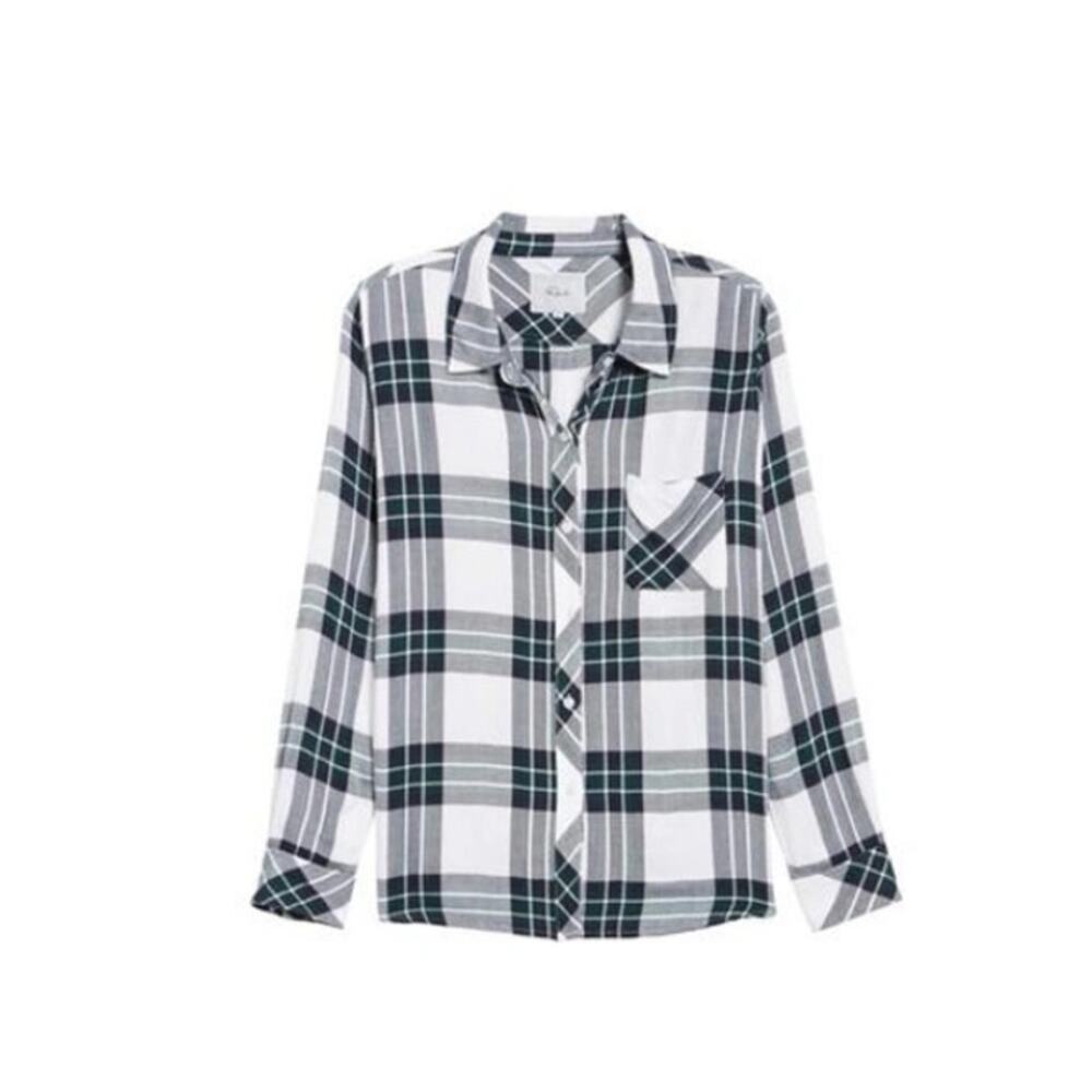 RAILS Hunter Plaid Shirt In White Admiral Pine Small